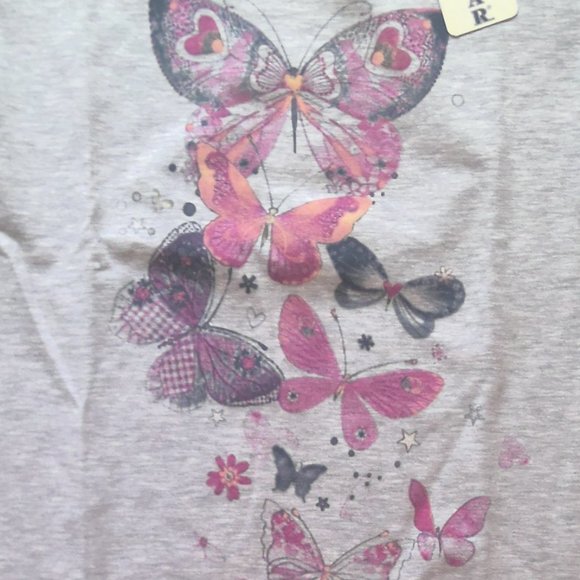 Girls Butterfly Cotton Night gown - Picture 2 of 2